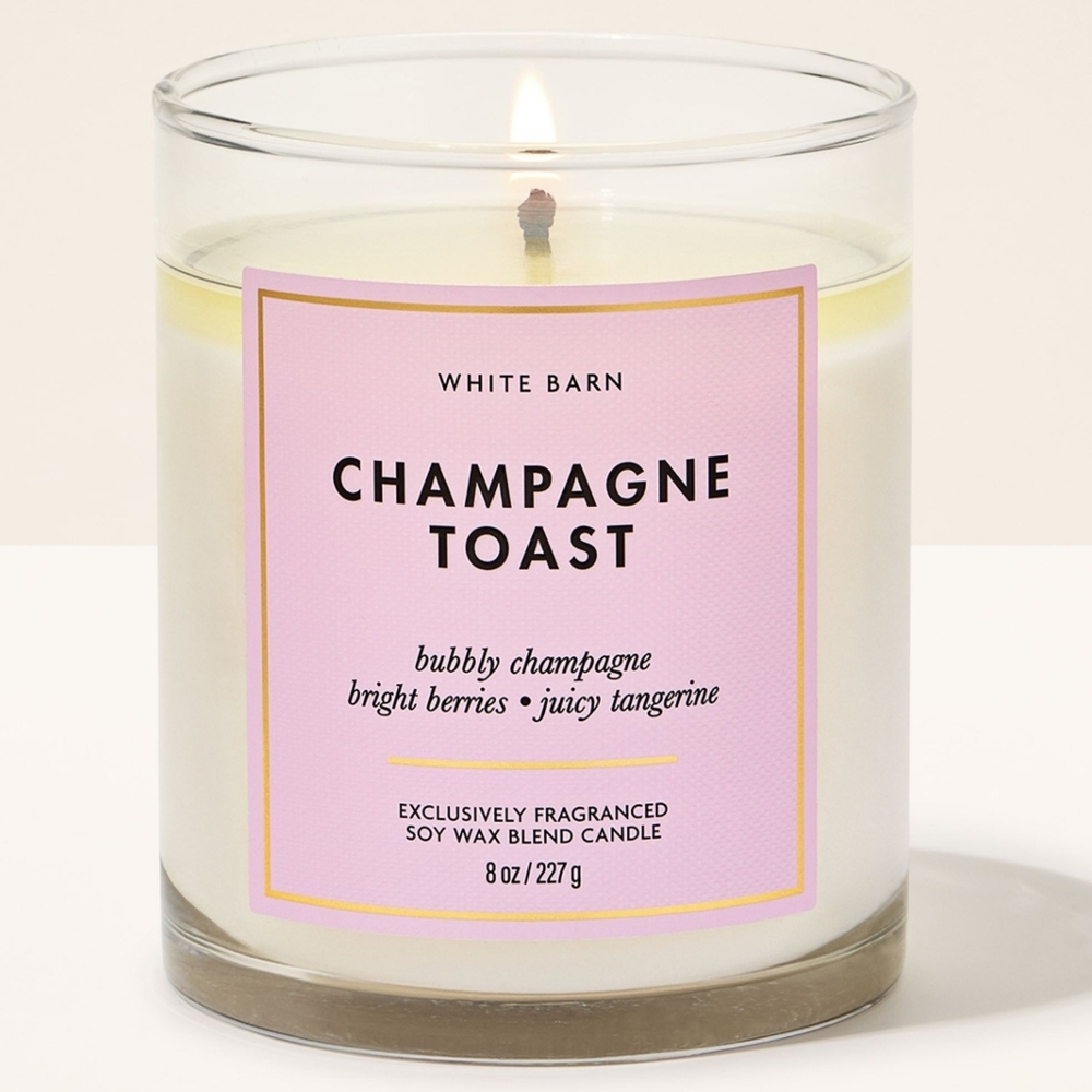 Bath Body Works White Barn Champagne Toast Single Wick Candle 8oz NEW - Picture 1 of 1